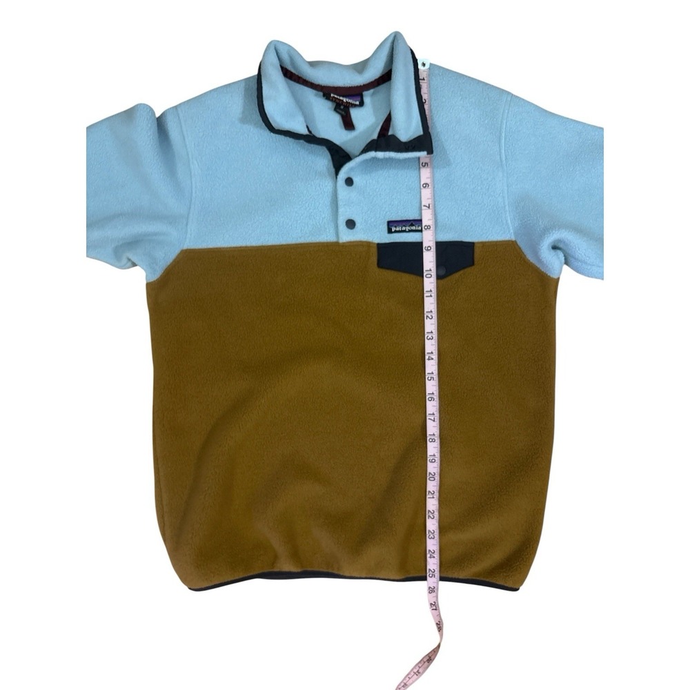 Patagonia Synchilla Snap-T Pullover WOMENS MEDIUM Blue Brown - Picture 8 of 8